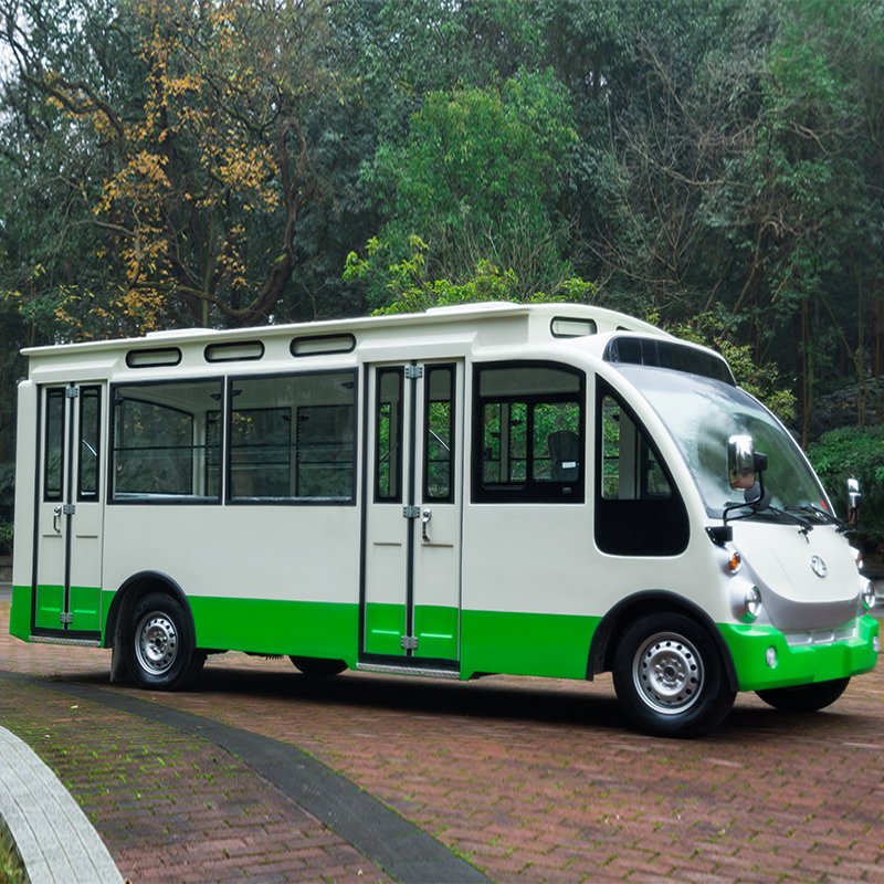 Hot Sale 4 Wheel Low Speed Electric Bus 18 Seats Mini Bus 11KW AC Motor Electric Shuttle Bus for School