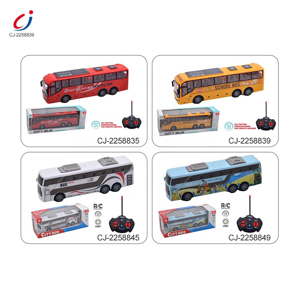 Mainan Anak 1:24 Scale Remote Vehicle Toy Model 6 Wheels Boys School Bus Radio Control