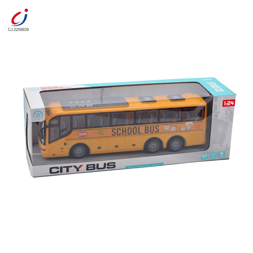 Mainan Anak 1:24 Scale Remote Vehicle Toy Model 6 Wheels Boys School Bus Radio Control