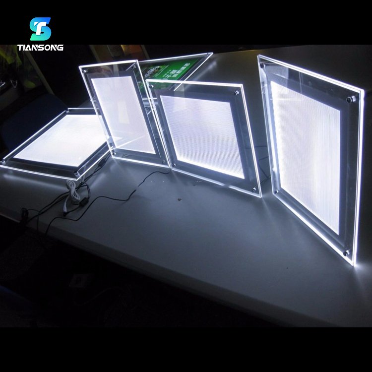 Ultra Thin Crystal Light Box Poster Display Slim Illuminated Led Acrylic Lightbox for Restaurant