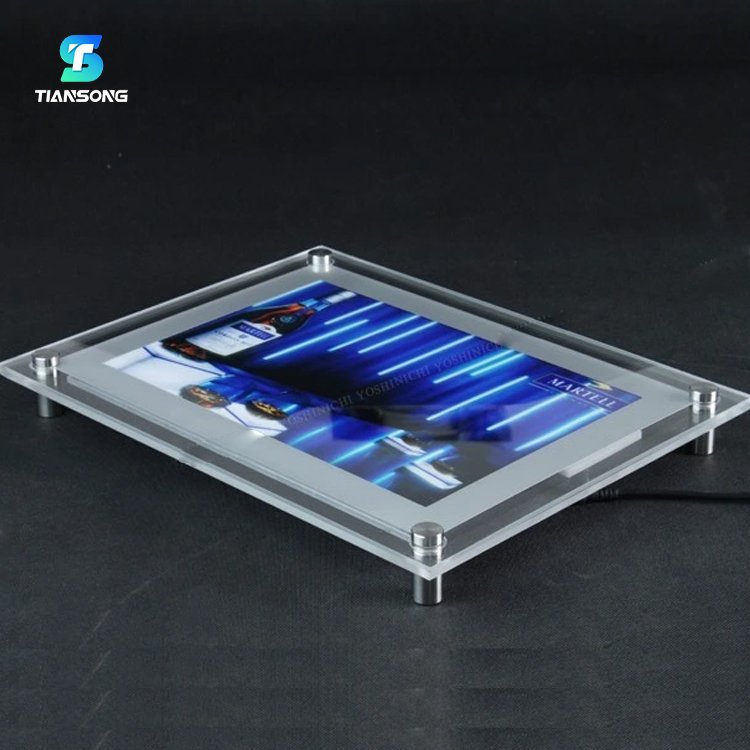 Ultra Thin Crystal Light Box Poster Display Slim Illuminated Led Acrylic Lightbox for Restaurant