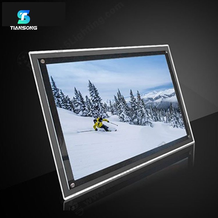 Ultra Thin Crystal Light Box Poster Display Slim Illuminated Led Acrylic Lightbox for Restaurant