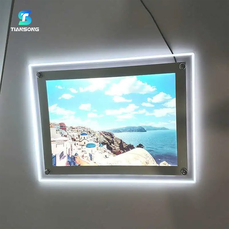 Ultra Thin Crystal Light Box Poster Display Slim Illuminated Led Acrylic Lightbox for Restaurant