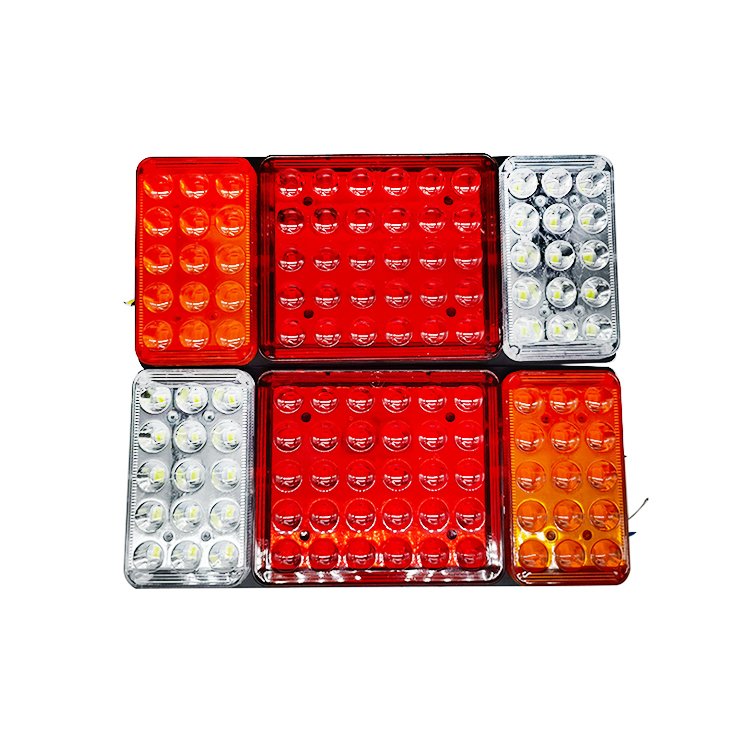 2pcs Waterproof 12V LED Taillights Truck RV Van Bus Rear Tail Trailer Lights Signal Indicator Brake Stop Reverse Lamps