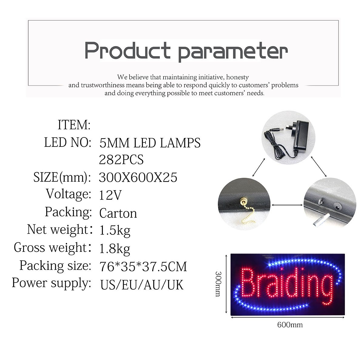 12*24" Super Bright Led Open Hair Braiding Indoor Sign High Visibility Window Front Open Signage