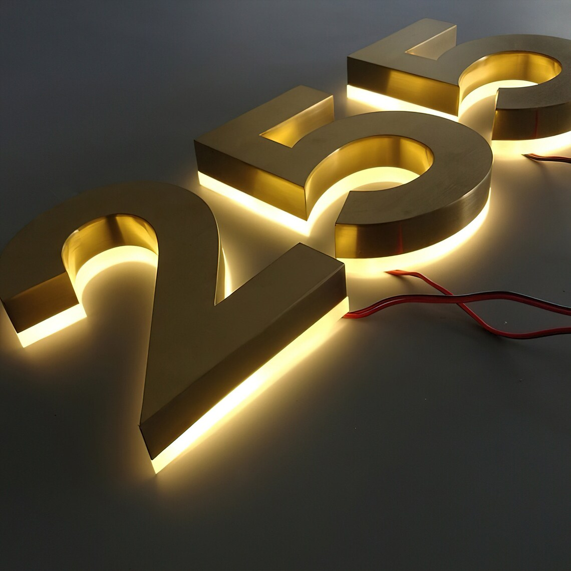 LED Solar House Number Light with Stainless Steel Plate for Building Floating Home for Park Illuminated Address Sign