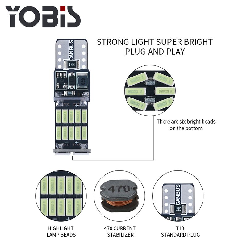 T10-4014-26smd Reading Light Bombillo T10 dos Contactos Can Bus Led T10