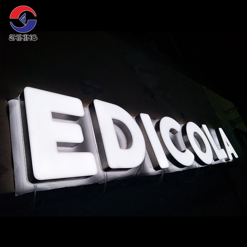 SHINING Outdoor Store Company logo 3D LED Backlit Letter Alphabet Letters Acrylic Salon Sign