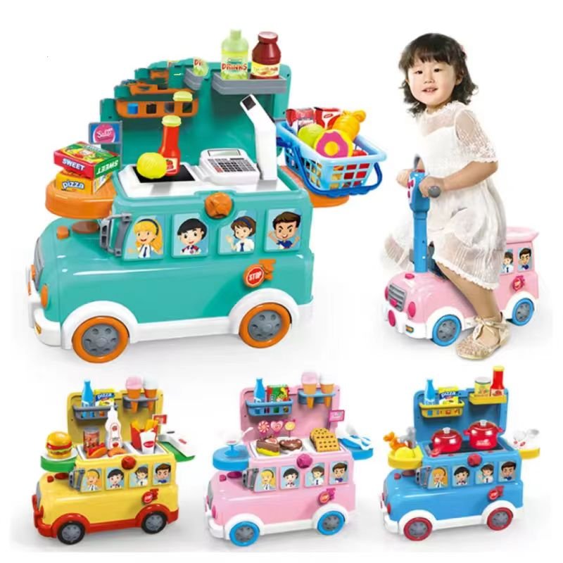 JELO Best Selling Children's Play House Toy Multifunctional Storage Toy Portable Cash Register for Girl