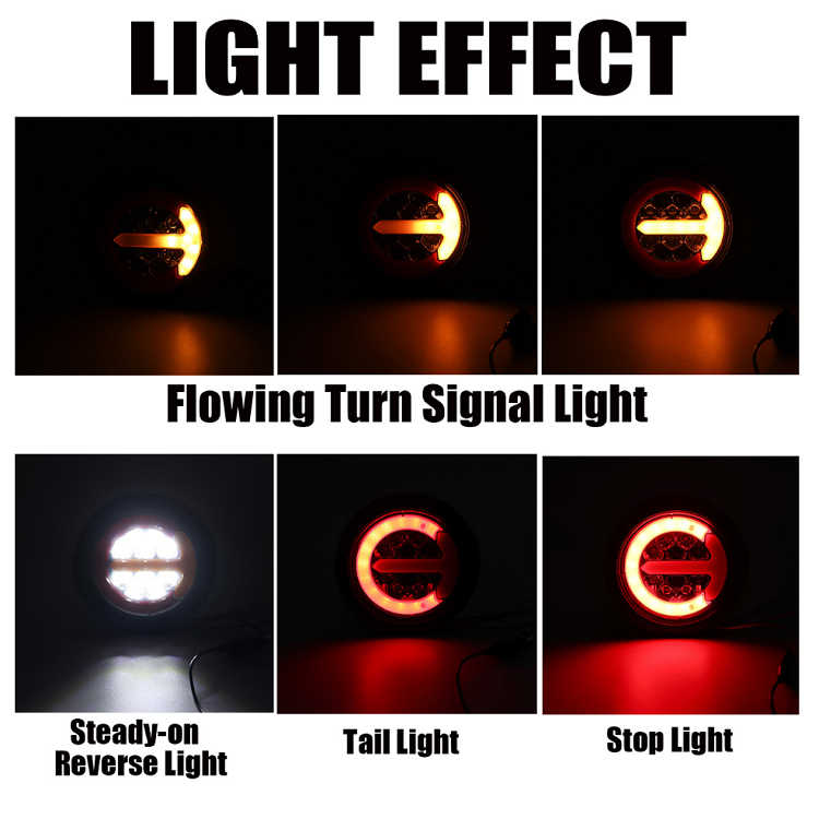 Truck Round Led Tail Lights Truck Lighting System Parts Led Lights for Trucks Trailer