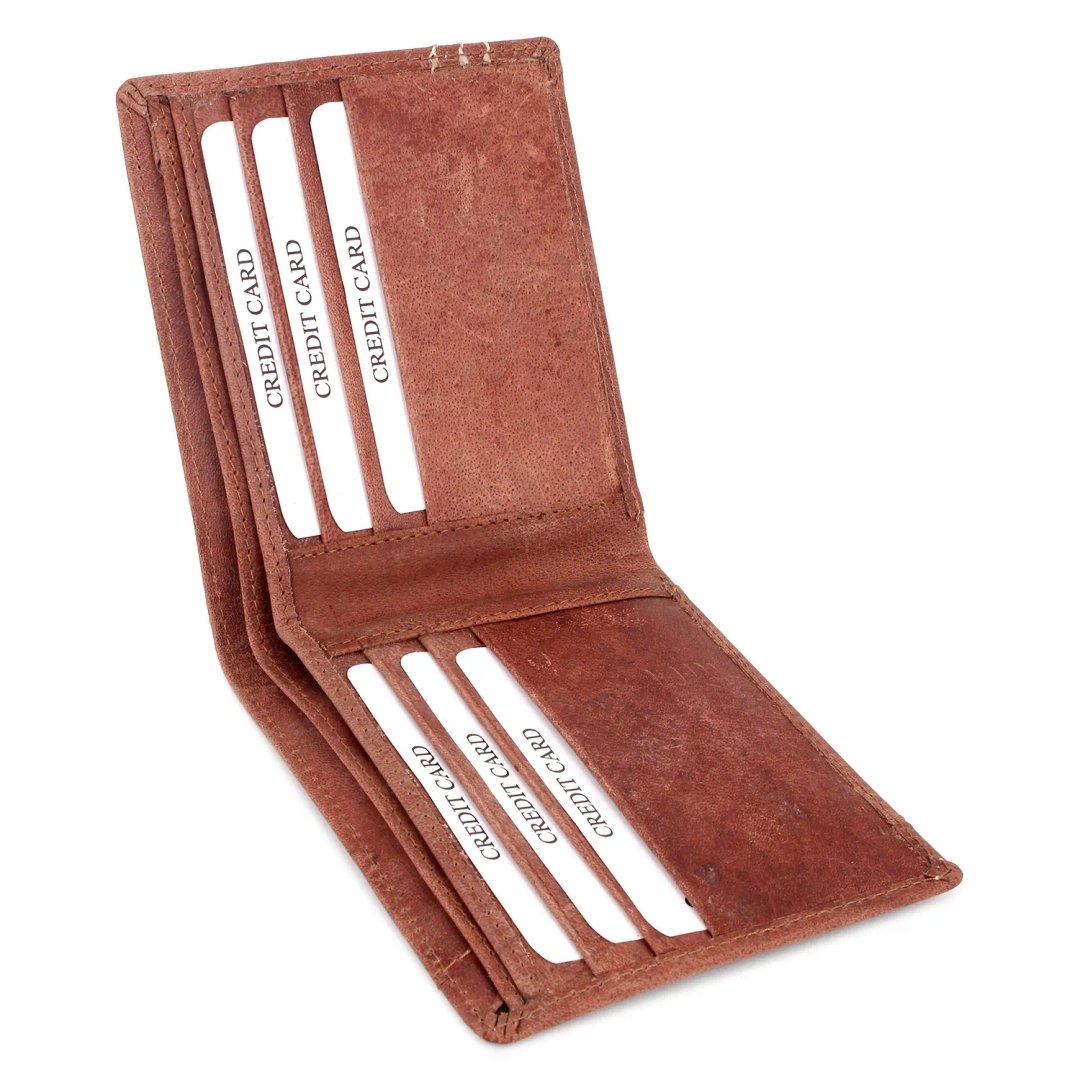 High Quality Genuine Leather Slim Wallet Button Business Credit Card Holder Zipper Men Women Premium Quality Bulk Product