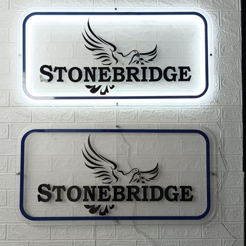 Kexian Custom Advertising Signs Indoor Round Business Sign Backlit Acrylic Logo Sign Board LED Brand Name Logo Wall
