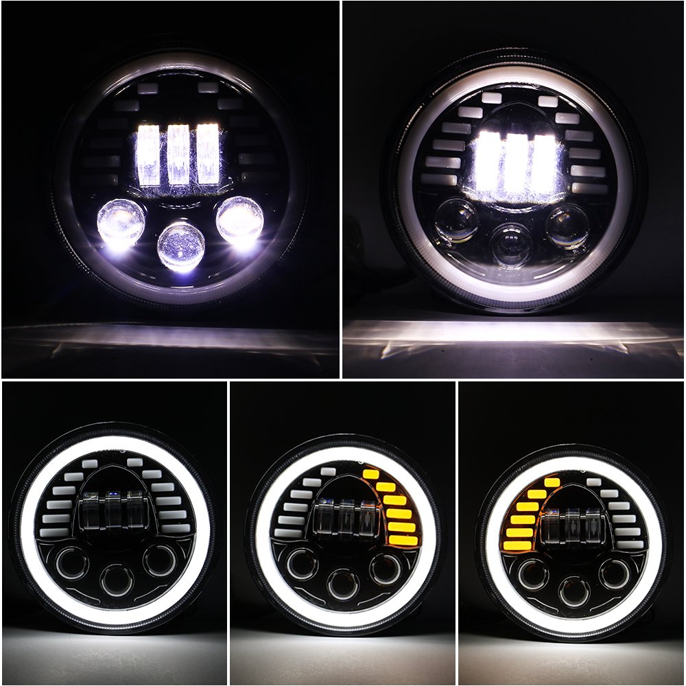 High Low Beam 7inch 90W Round with DRL Led Spotlight Fog Driving Lamp Motorcycle Lights jeep Headlight for Truck Wrangler JL JK