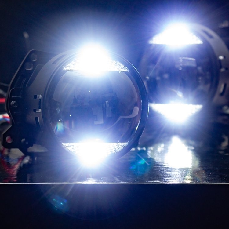 High Power Car Mini Led Projector Double Beam With DRL Turn Signal Light Auto Lighting System Car Led Headlight Lens