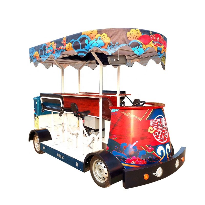 Electric MINI Party Bus 9 -Passenger Electric Limo Sightseeing Personal Shuttle Bus Eco-Friendly Car for Touring