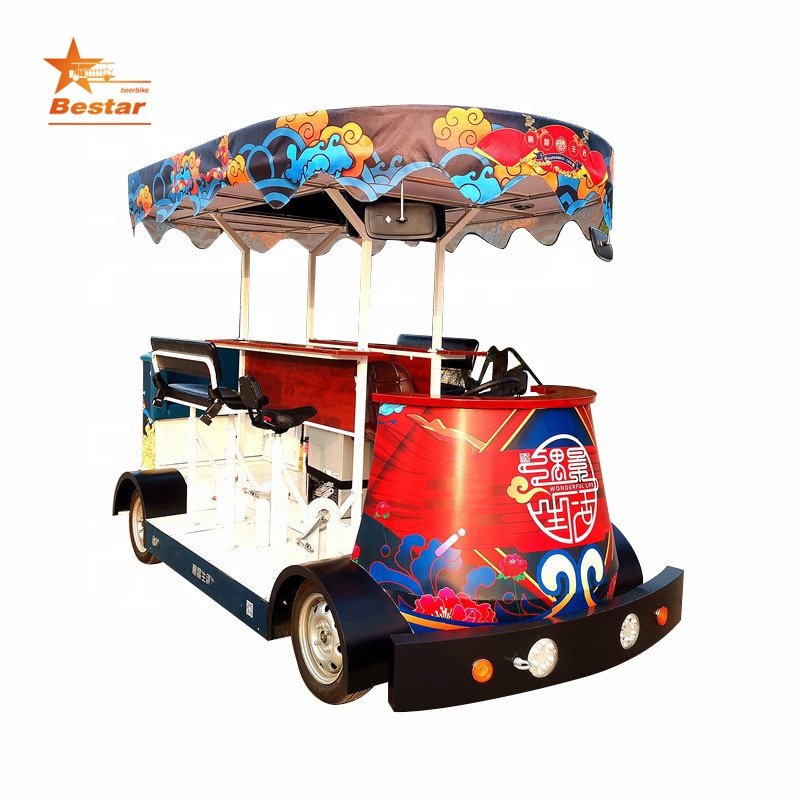 Electric MINI Party Bus 9 -Passenger Electric Limo Sightseeing Personal Shuttle Bus Eco-Friendly Car for Touring
