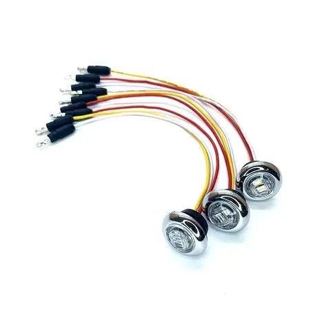 NEW Led Stop Tail Turn Lights W/chrome Bezel for Universal Truck Towing Trailer RV Bus Etc