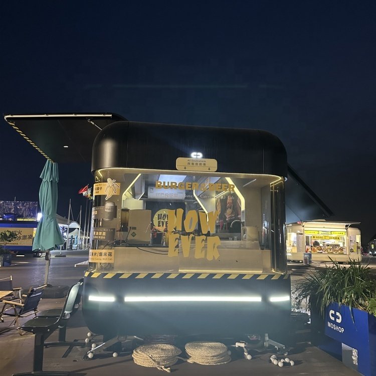 New Type Street Selling Coffee Van Catering Cart Burgers Fries Ice Cream Bus Mobile Food Truck