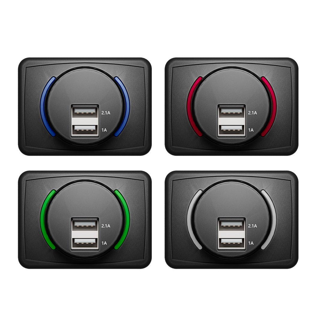 Bus Parts Accessories Rectangle 12V Usb Socket 12v 24v Camper Usb Bus Mobile Charger