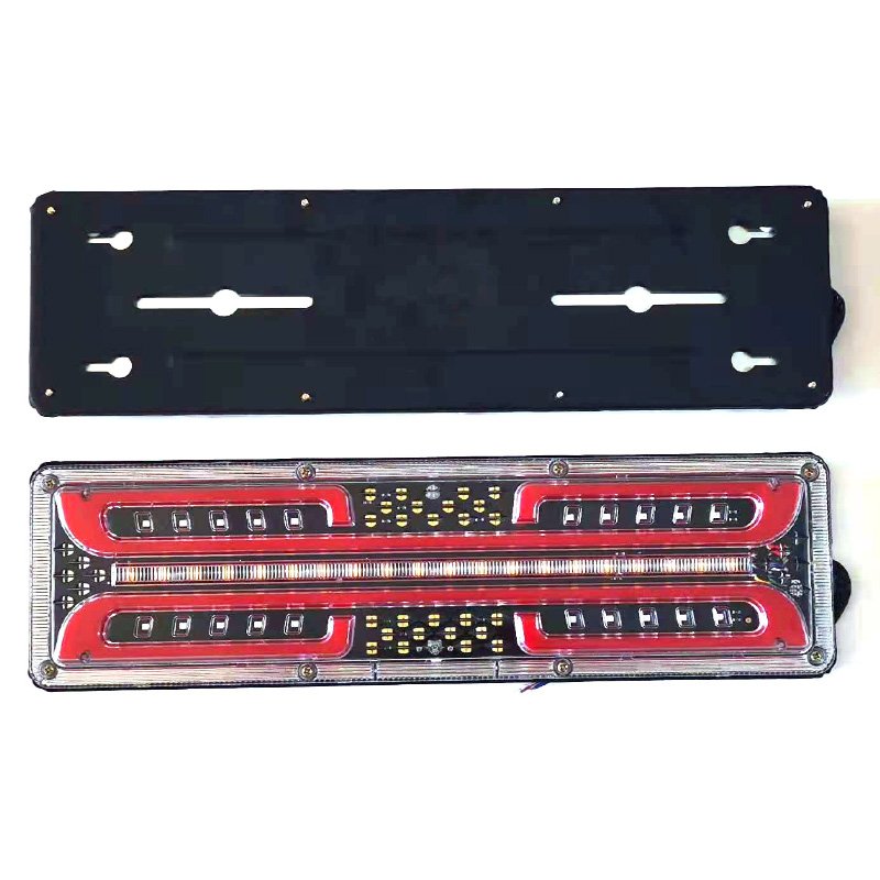 LED Guiding Light and Flowing Water, King Truck Tail Light Assembly, Card Light for Truck Trailer Lorry caravan