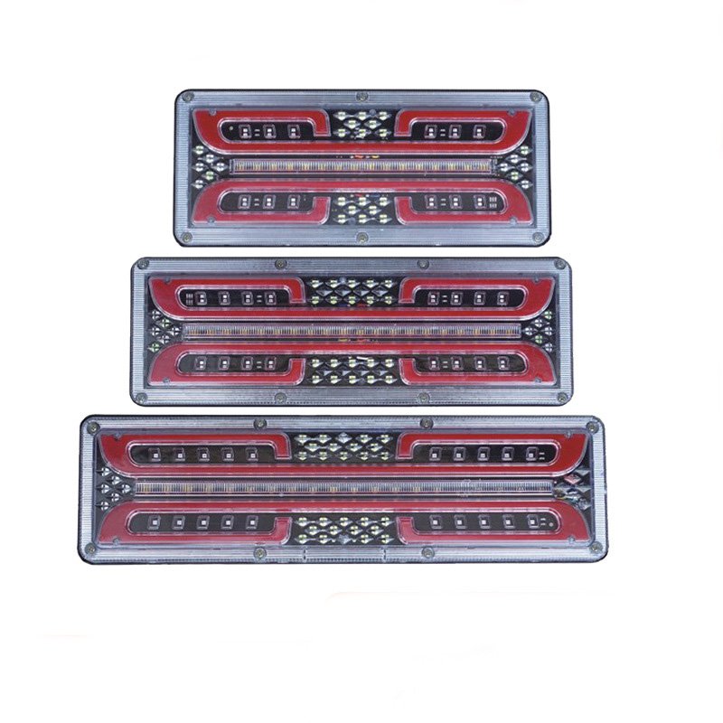 LED Guiding Light and Flowing Water, King Truck Tail Light Assembly, Card Light for Truck Trailer Lorry caravan