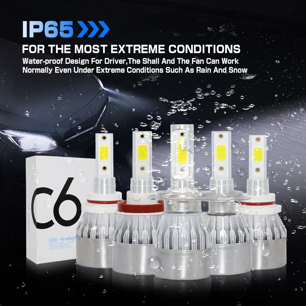 GVIEW C6 High Power LED Headlight Bulb New 3800LM 36W H4 H7 9005 9006 High/Low Beam H11 Car LED Headlights Luces Focos Kit
