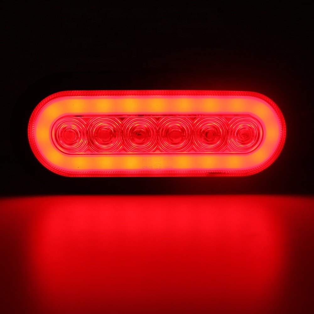 High Quality 6 Inch Oval Trailer Turn Tail Led Light With 6 Piranha Leds Waterproof IP67 CE Approved for Truck Ttrailer Loory