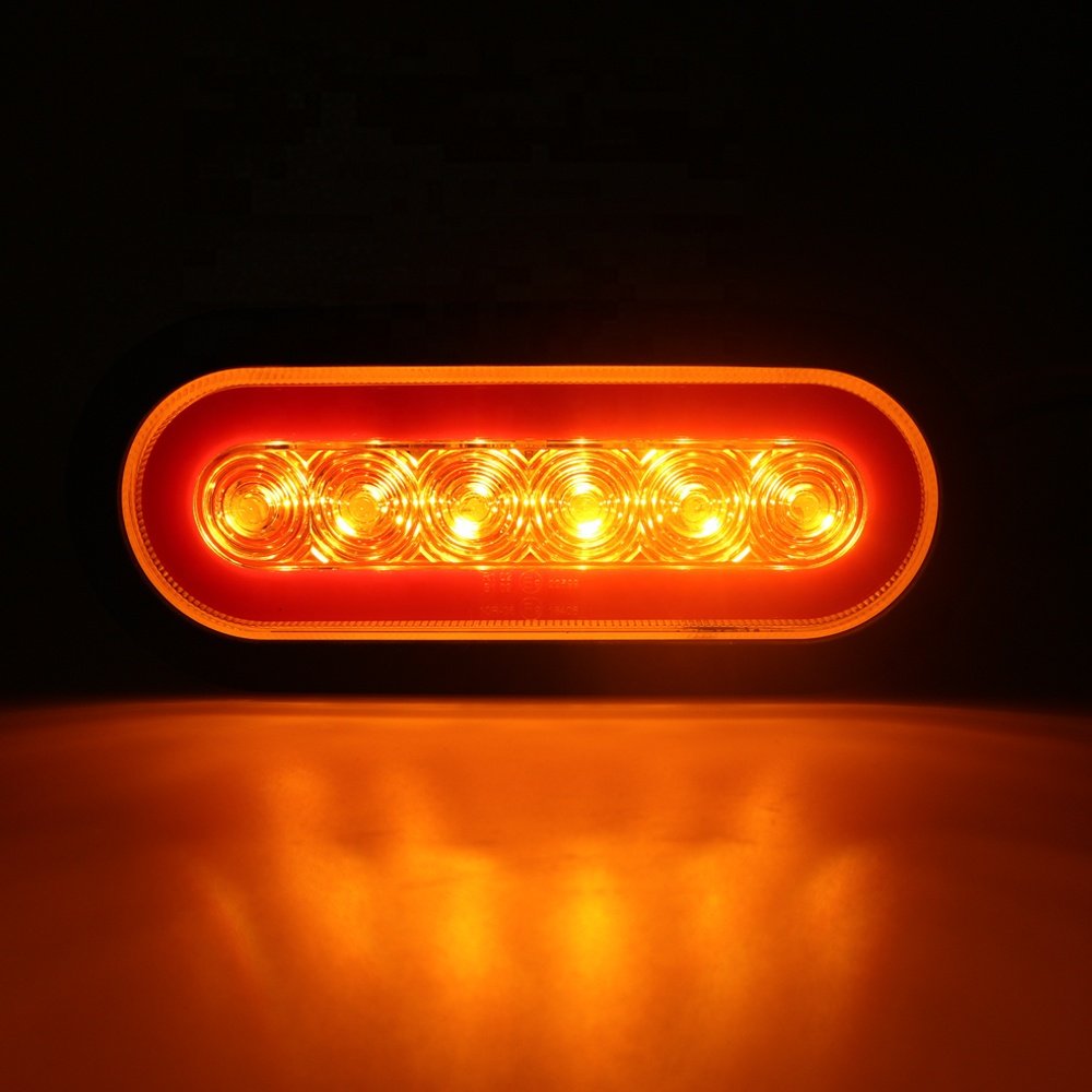 High Quality 6 Inch Oval Trailer Turn Tail Led Light With 6 Piranha Leds Waterproof IP67 CE Approved for Truck Ttrailer Loory