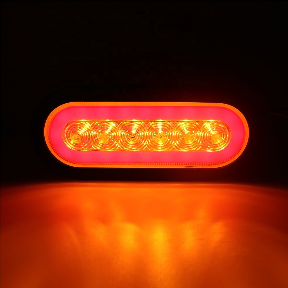 High Quality 6 Inch Oval Trailer Turn Tail Led Light With 6 Piranha Leds Waterproof IP67 CE Approved for Truck Ttrailer Loory