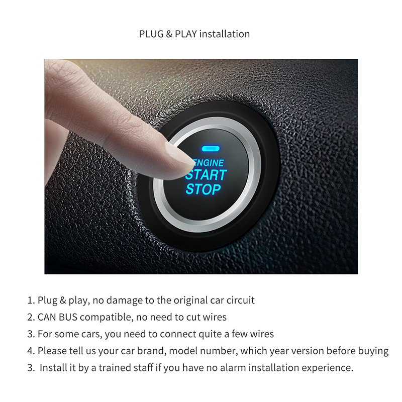 CAN BUS Remote Starter for Toyota Hilux 2016-2019 Plug and Play Passive Keyless Entry Push Button Start Remote Start