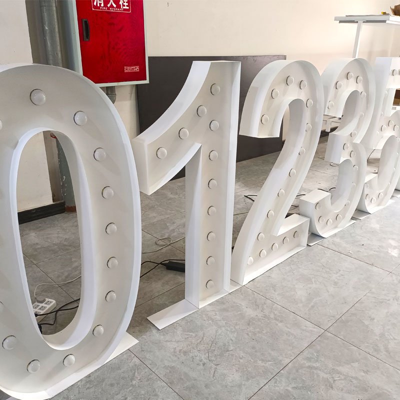 Custom Wholesale with Giant Big Wedding Decor Marquee Letters 3ft 4ft Led Big Numbers Giant Light up Letters
