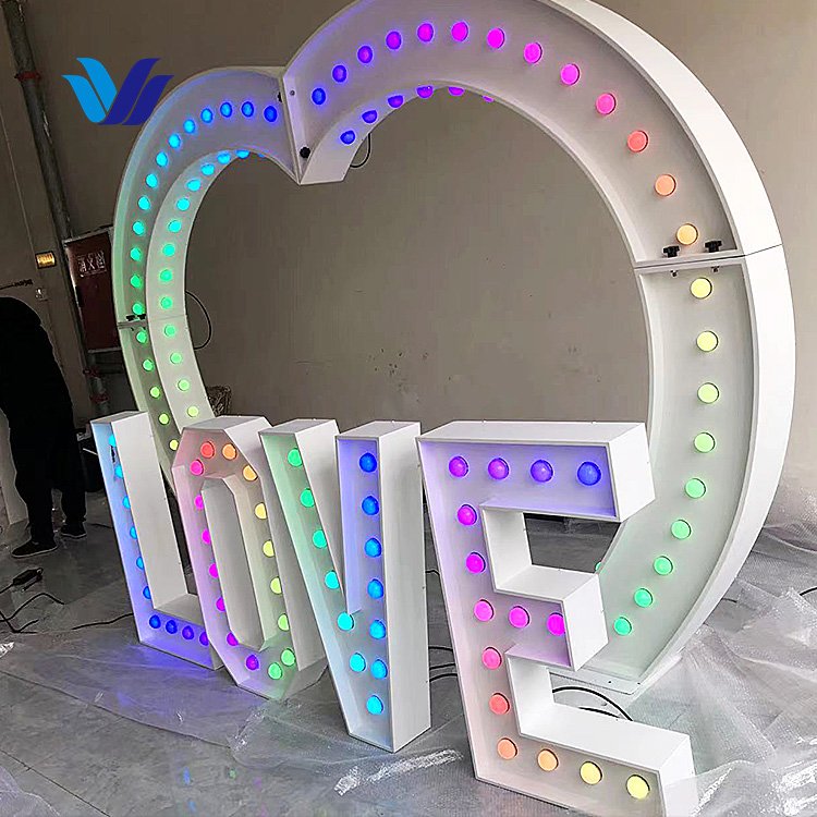 Custom Wholesale with Giant Big Wedding Decor Marquee Letters 3ft 4ft Led Big Numbers Giant Light up Letters