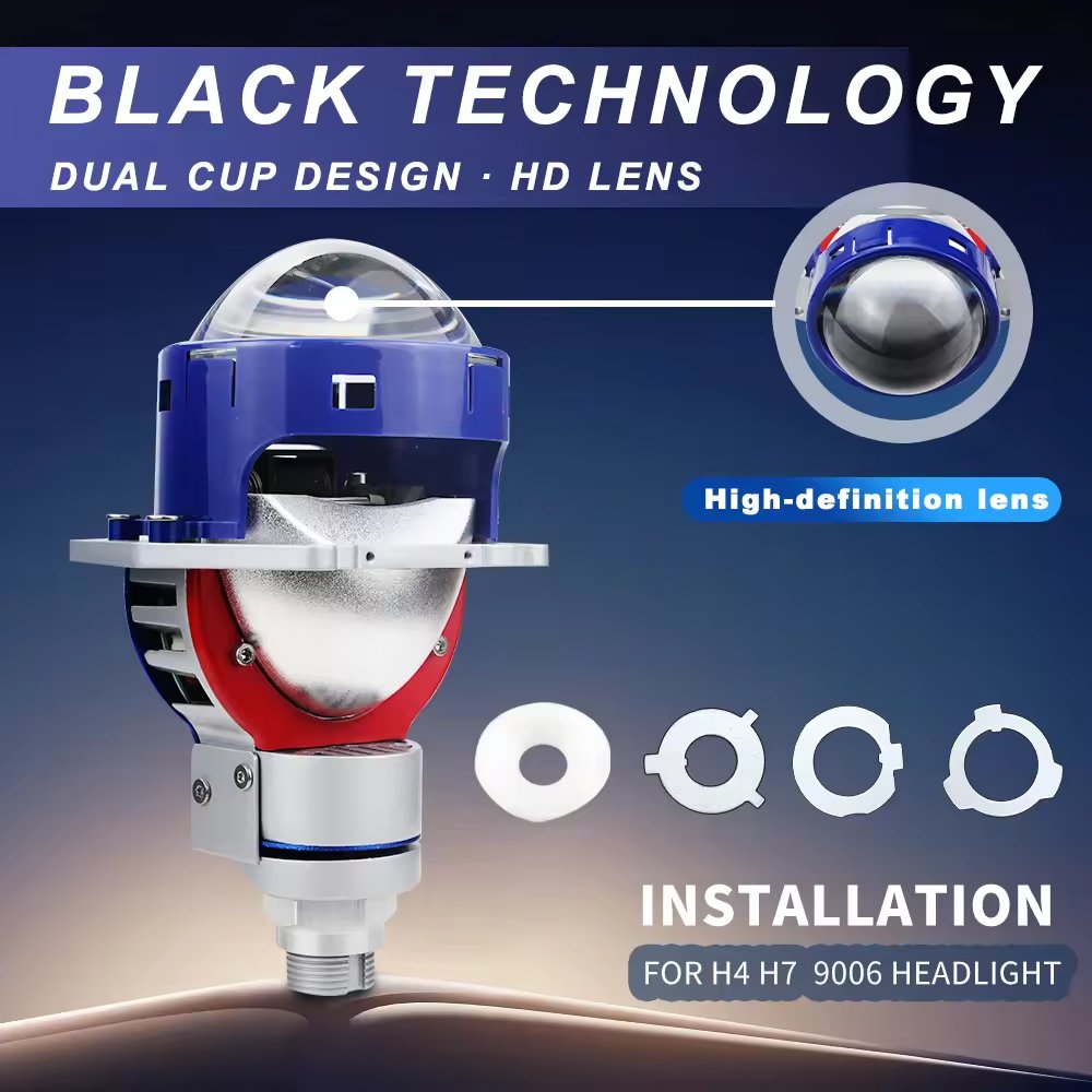 3 Inch Led Headlights Lens 130w High Power Led Projector Lights H7 H11 9005 9006 H4 Led Projector 12v 6000k Bi Led Projector