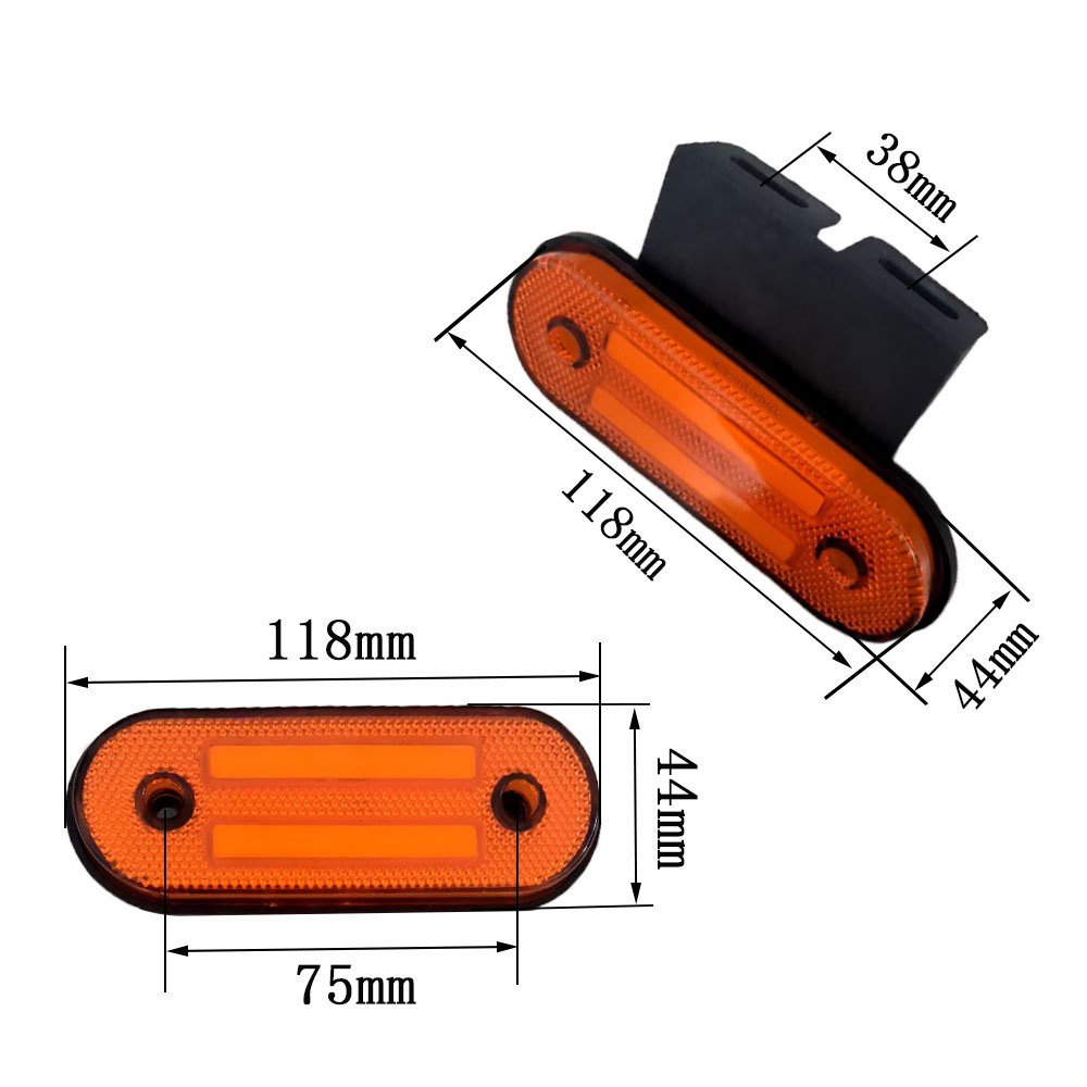 Luces Laterales Para Camion12V Indicador De Marcador Lateral, Luz Trasera Rojo Ambar, Para Furgonetas, Camiones, Remolques
