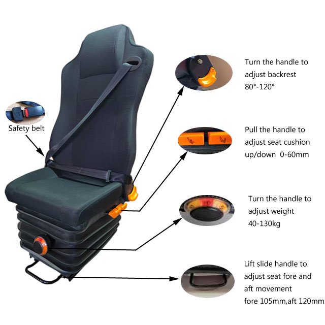 Mechanical Suspension Damping Seat for Heavy Truck Driver Seats and Shipping Seats