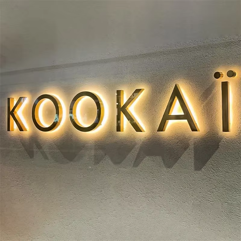 Custom 3D Logo Sign Board Backlight Channel Letter Outdoor Wall Business Shop Store Front Sign Led Illuminated Backlit Sign