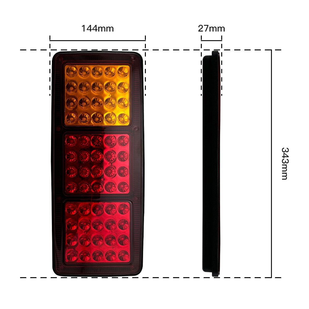 24V Stop 60 Led Truck Rear Lamps Heavy Vehicle Tail Light Bus Marker Lamp Vehicle Amber Red Color
