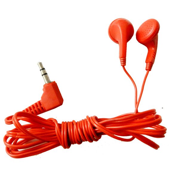 Mono or Binaural Disposable 3.5mm In-Ear Wired Earphone for School Tourism Museum Concert for Bus or Train or Plane