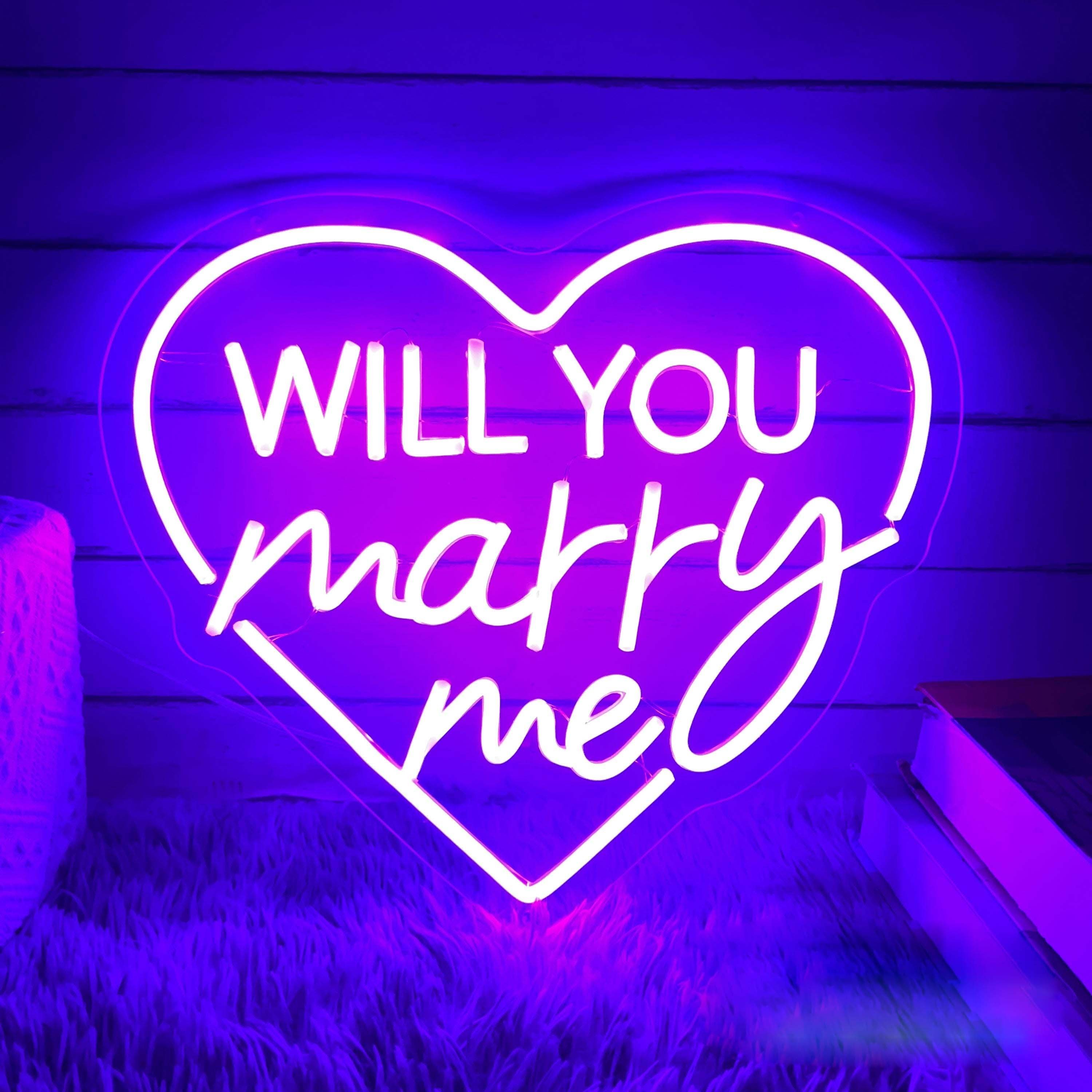 Wedding Decoration Led Neon Sign Led Crazy in love Led Light up Sign Neon Sign Will You Marry Me