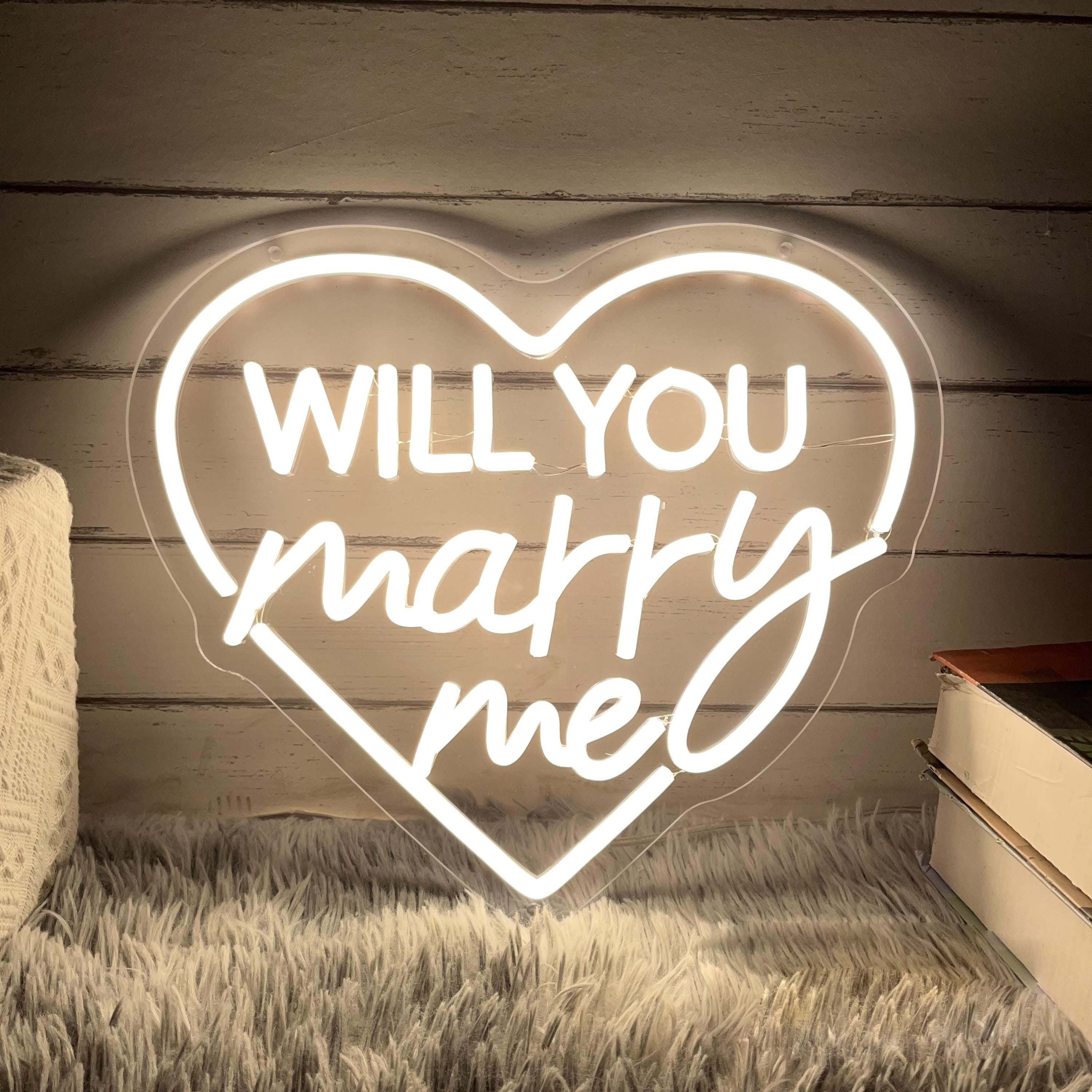 Wedding Decoration Led Neon Sign Led Crazy in love Led Light up Sign Neon Sign Will You Marry Me