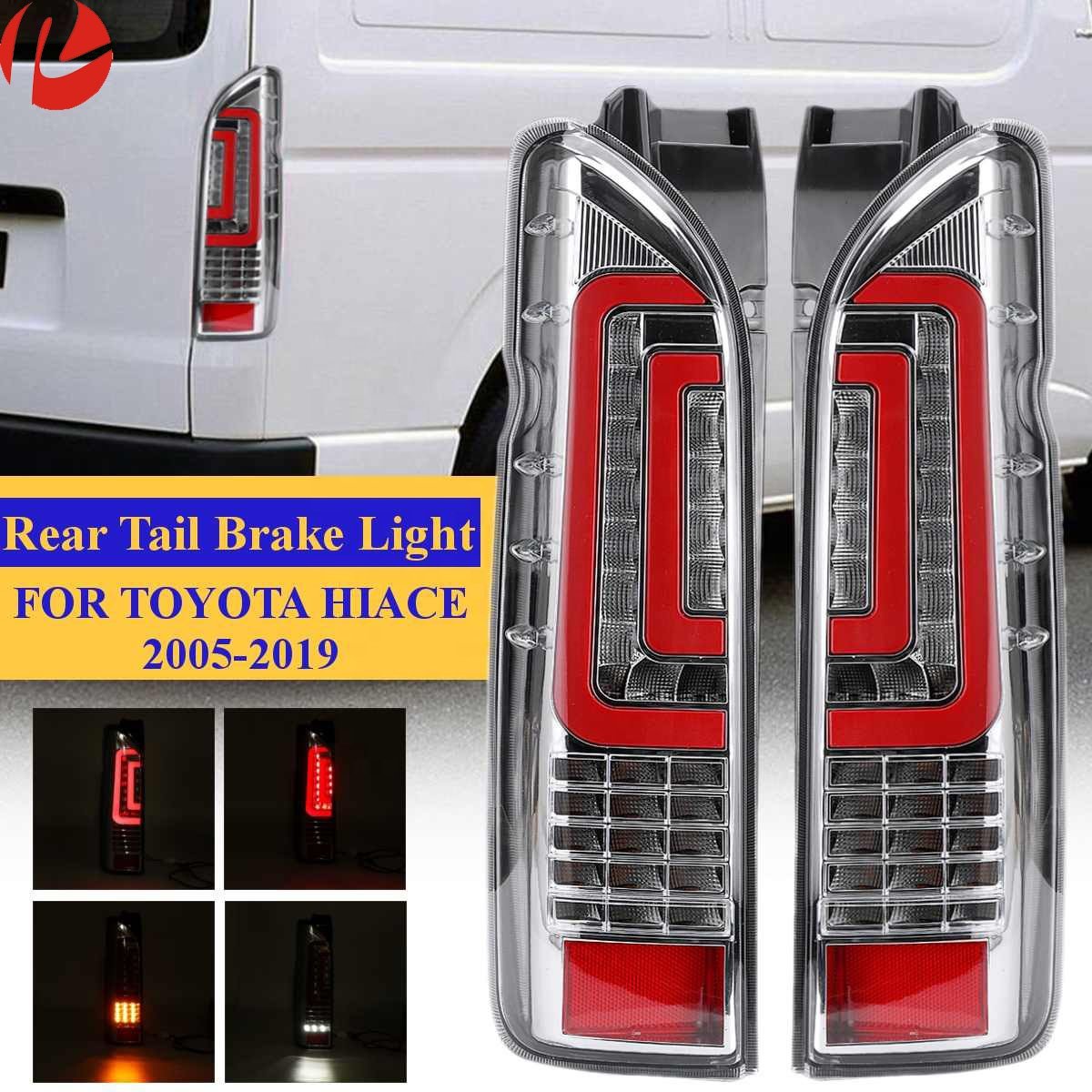 Car LED Chrome Tail Light for TYOTA HI ACE Bus Van KDH200 2005 - 2018 Smoke Red Taillight Stop Lamp Rear Brake Accessories