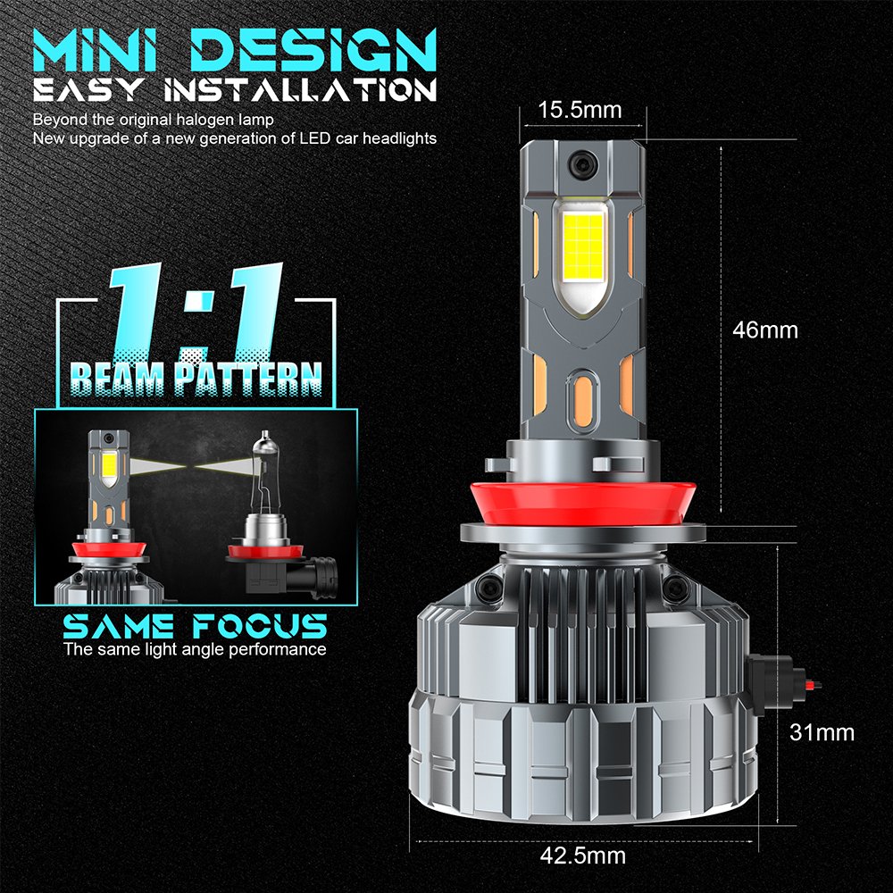 New Arrival V33 Auto Lighting System Adjustable 180W&95W 12000LM 5086 Chip With Fan H7 H13 9004 9005 Universal Car Led Headlight