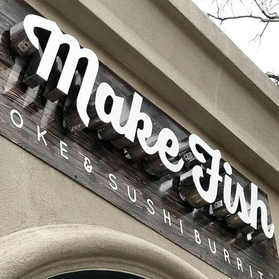 Most Popular Custom Outdoor Hotel LED Mirror Frontlit Logo Design Sign Gold Metal Logo 3D Channel Letter