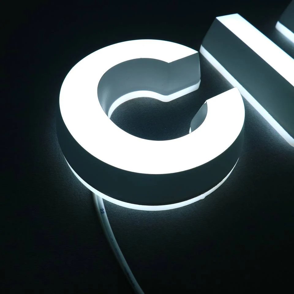 Most Popular Custom Outdoor Hotel LED Mirror Frontlit Logo Design Sign Gold Metal Logo 3D Channel Letter