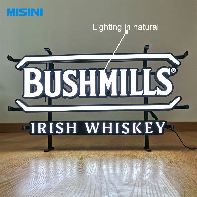 Custom Luminous Neon Illuminated Sign Soft Drink Wine Display Rack Floor LED Display Iron Stand Drink Beer Sign