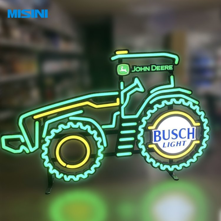 Custom Luminous Neon Illuminated Sign Soft Drink Wine Display Rack Floor LED Display Iron Stand Drink Beer Sign