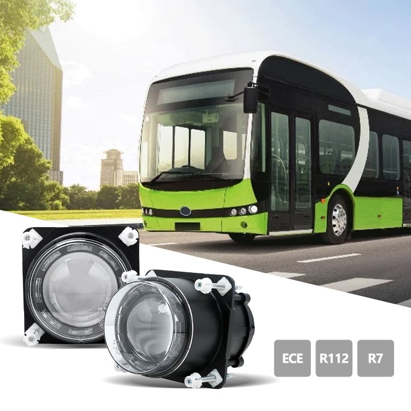 Automotive Lighting 90mm 3.5 Inch Led Bus Headlamp for City Bus Trucks 25W High Beam Led Head Light