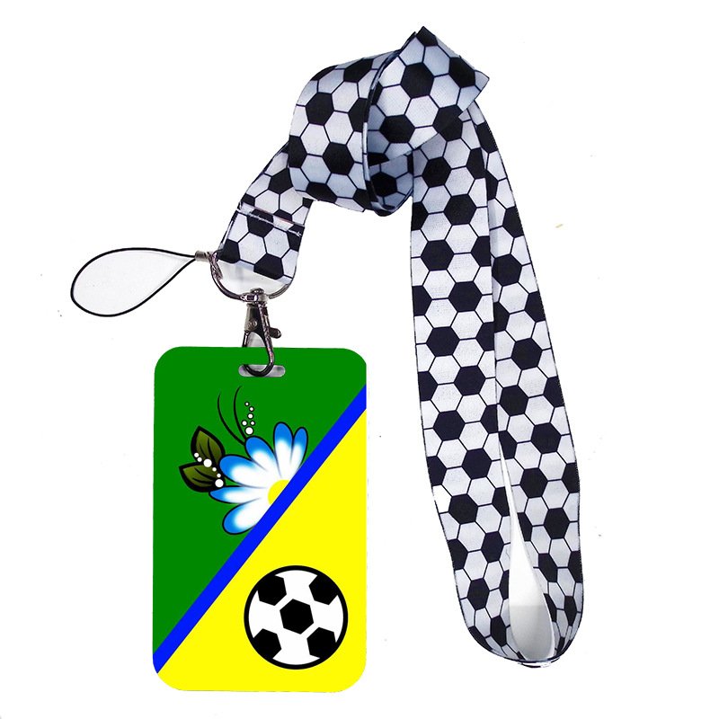 ID Badge Campus Student Work Bus Card Holder Fashion World Soccer Cup Design Card Case Cover Anti-Lost Neck Lanyards Accessories