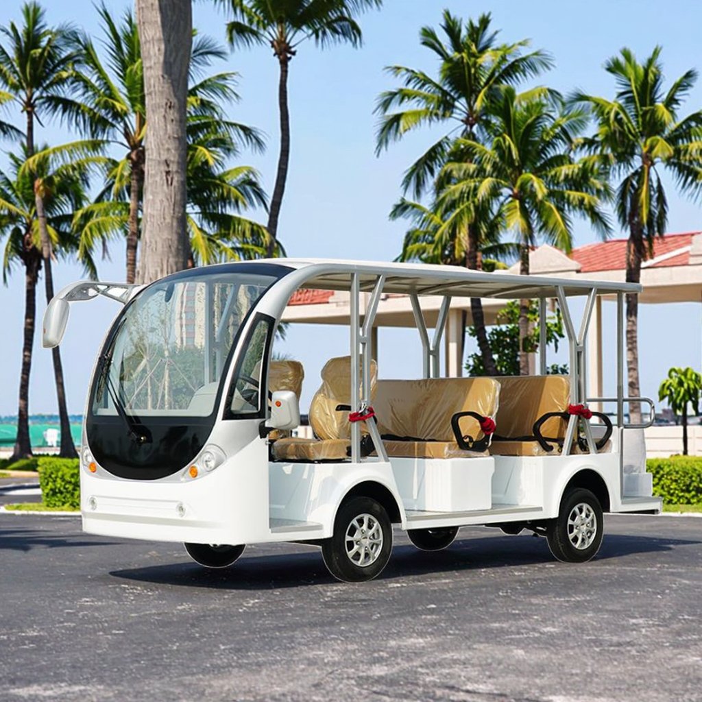 Eco-friendly Parison 11 Seats White Electric Sightseeing Bus & Car Golf Cart 202503SDZX12PTPR370