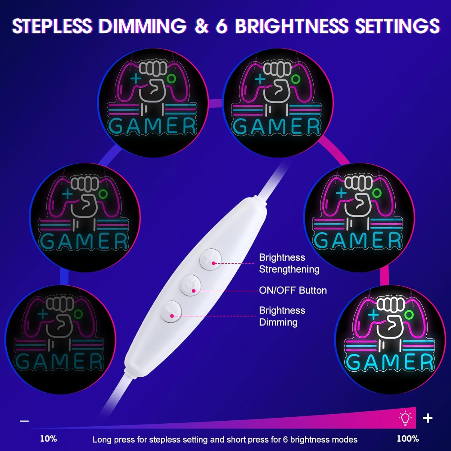 Neon Signs Lights and Room Decor Custom LED Neon Light for Gamers Personalized Wall Sign